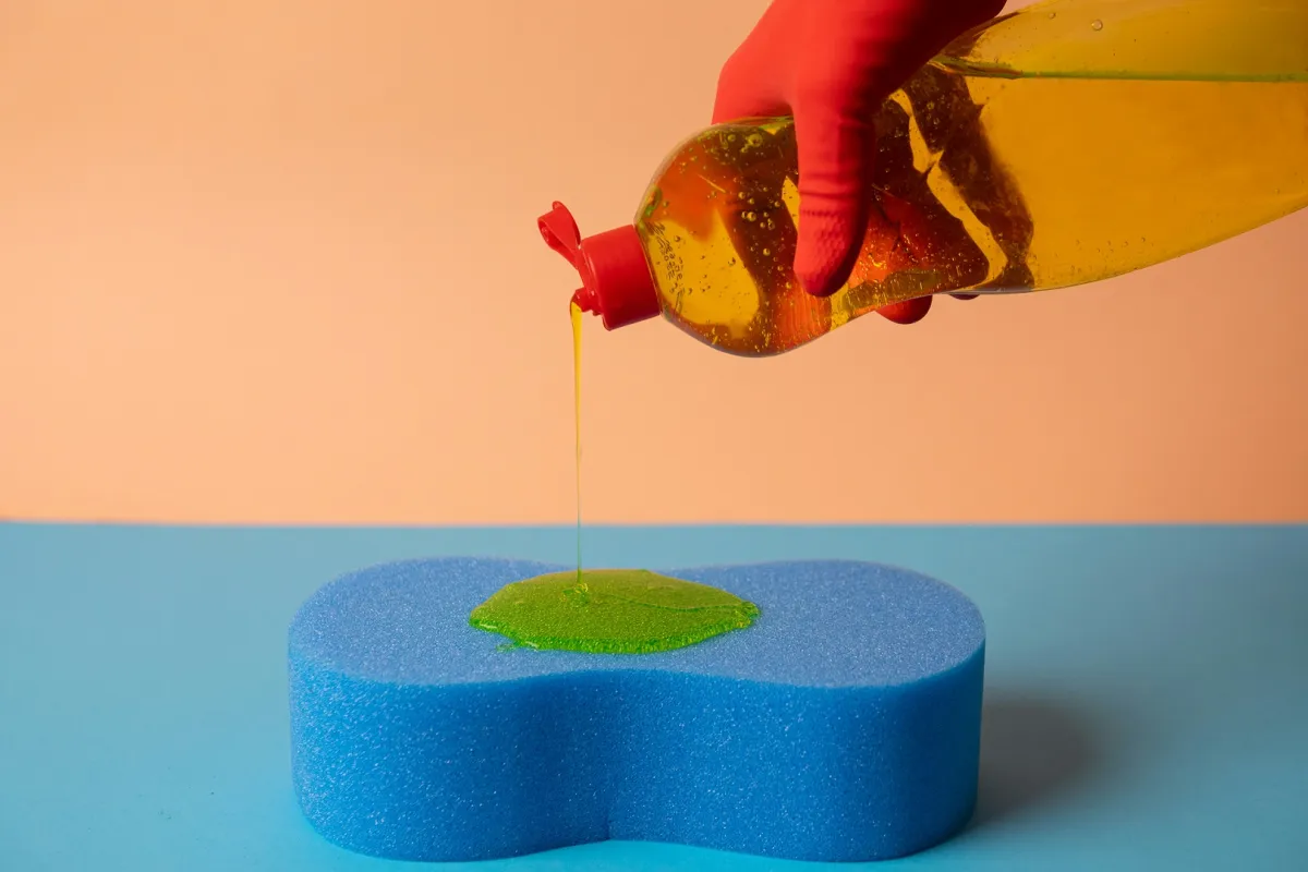 تنظيف المنزل بسائل الجلي