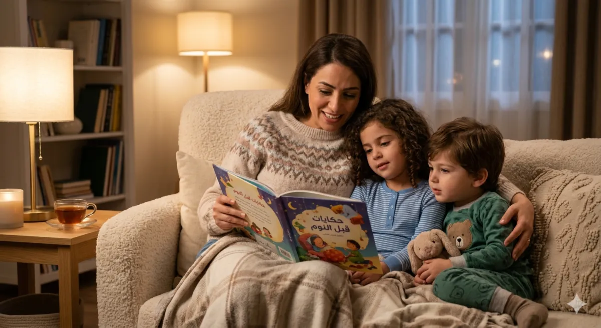 صورة أم تقرأ القصص