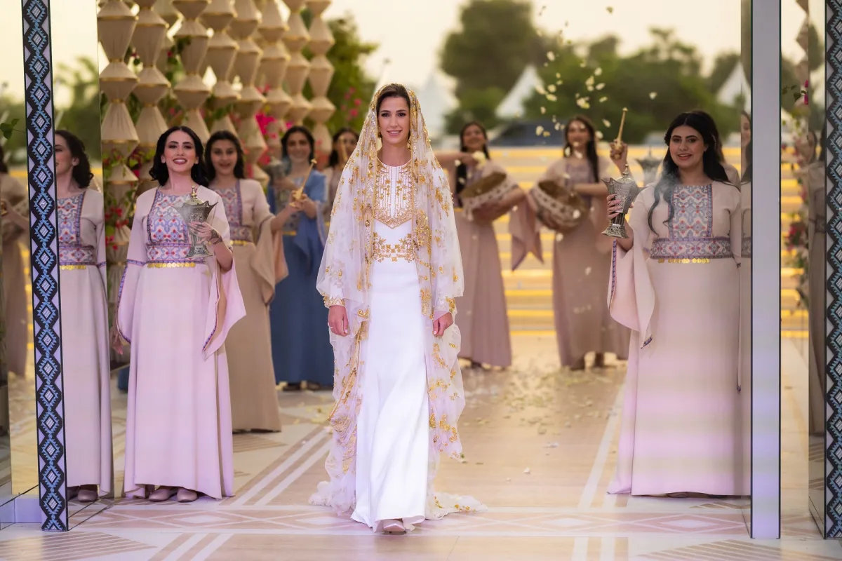 الأميرة رجوة الحسين في يوم حنتها  عام 2023- ( مصدر الصورة: Office of Her Majesty Queen Rania Al Abdullah / AFP) 