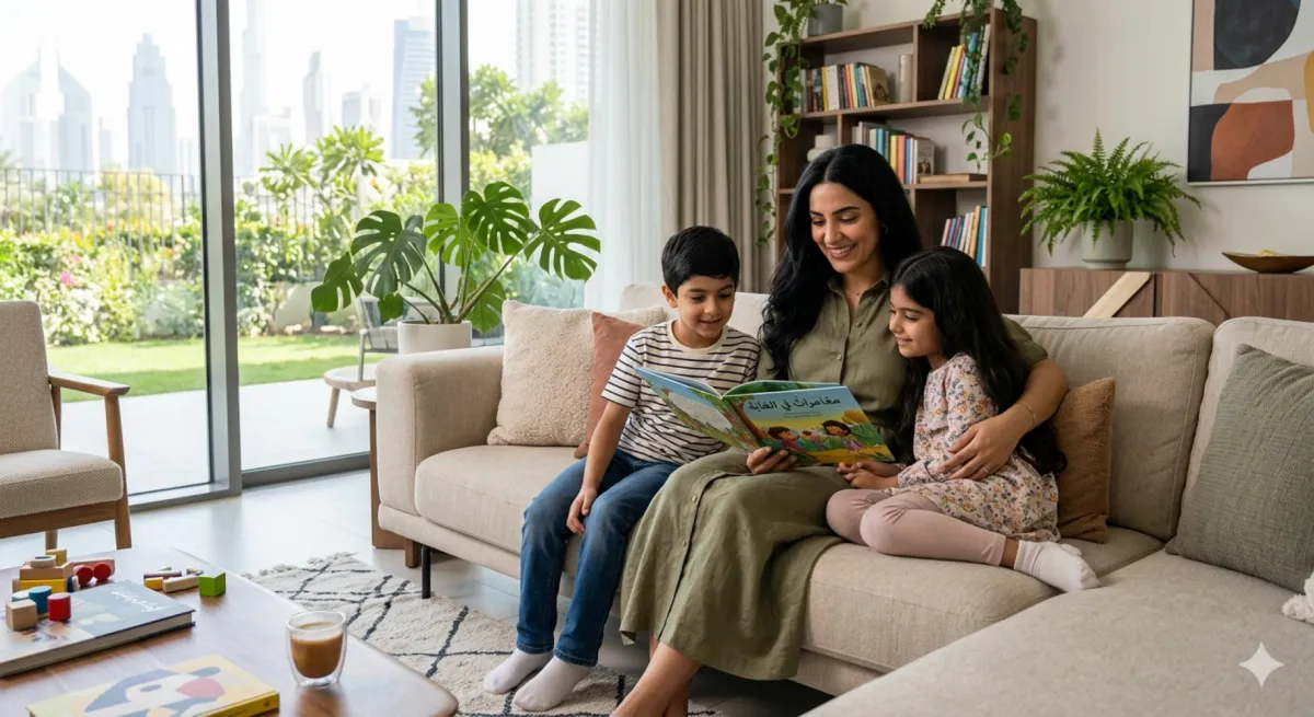 صورة أم تقرأ القصص