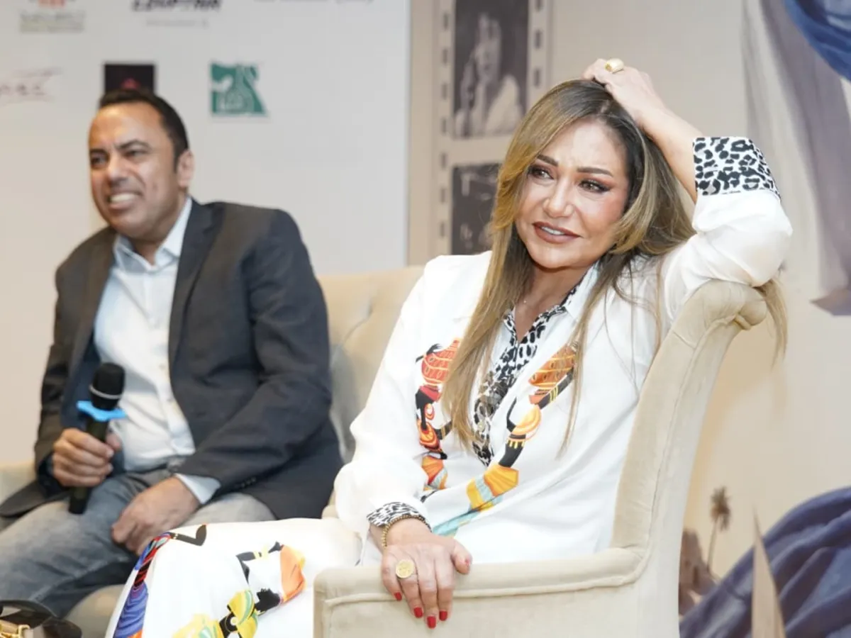 ليلى علوي من ندوتها بمهرجان أسوان- الصورة من المكتب الاعلامي للمهرجان 