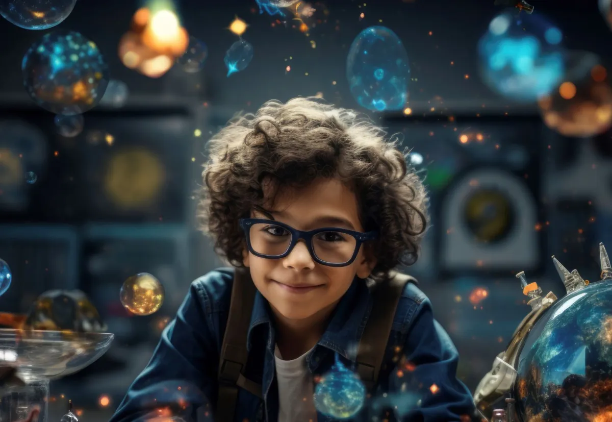 صورة تعبر عن طفل شديد الذكاء