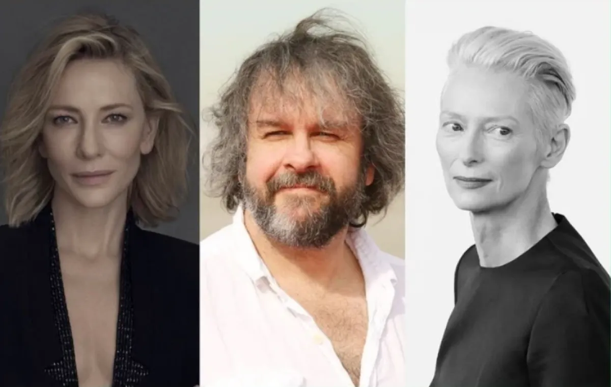 من اليسار إلى اليمين: كيت بلانشيت (Cate Blanchett) © Tom Munro / بيتر جاكسون (Peter Jackson) © Michael Tran/FilmMagic / تيلدا سوينتون (Tilda Swinton) © JB Lacroix/FilmMagic - الصورة من المركز الإعلامي لمهرجان كان