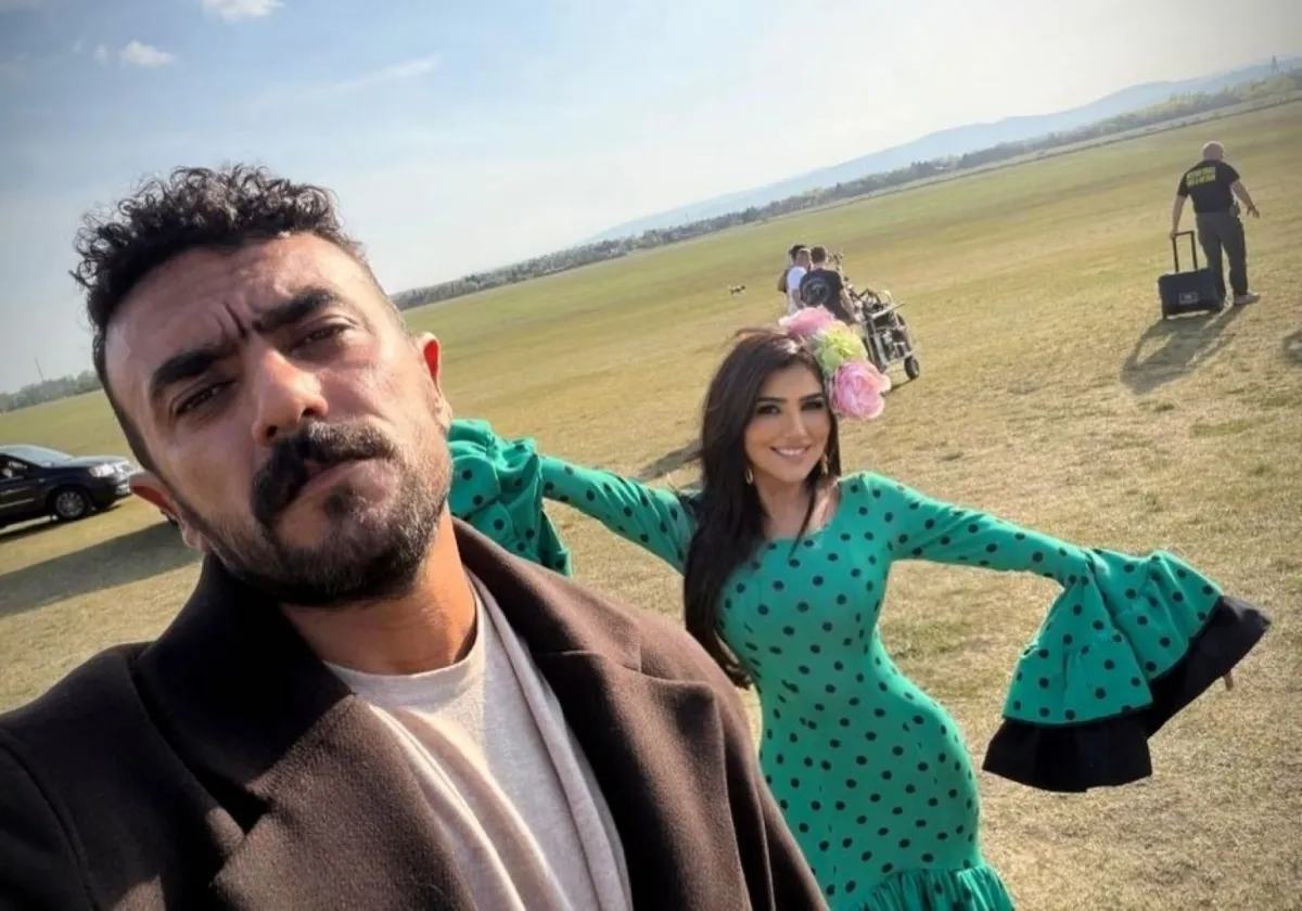 كواليس شمشون ودليلة الصورة من صفحة أحمد العوضي على إنستغرام