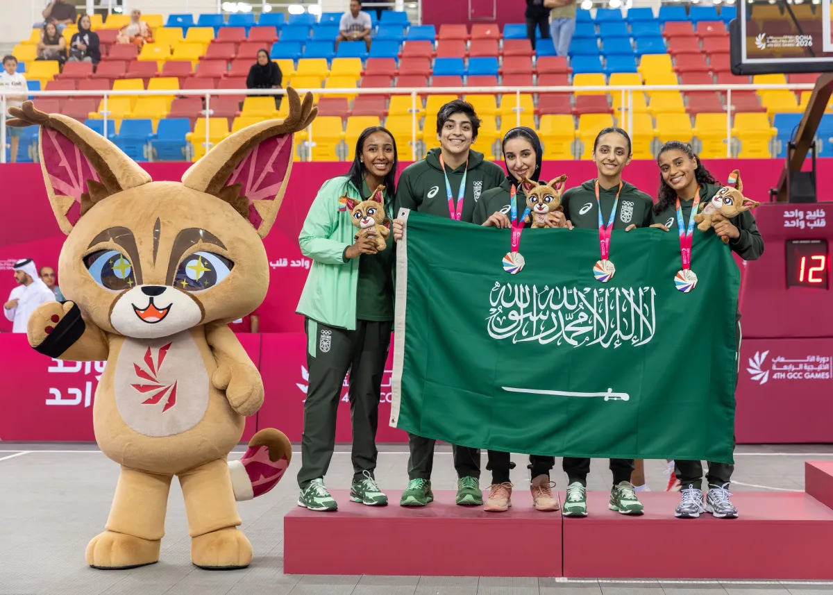 فريق السعودية لكرة السلة - سيدات 3x3 المتوج بالميدالية الفضية - (مصدر الصورة: حساب فريق السعودية على منصة إكس)