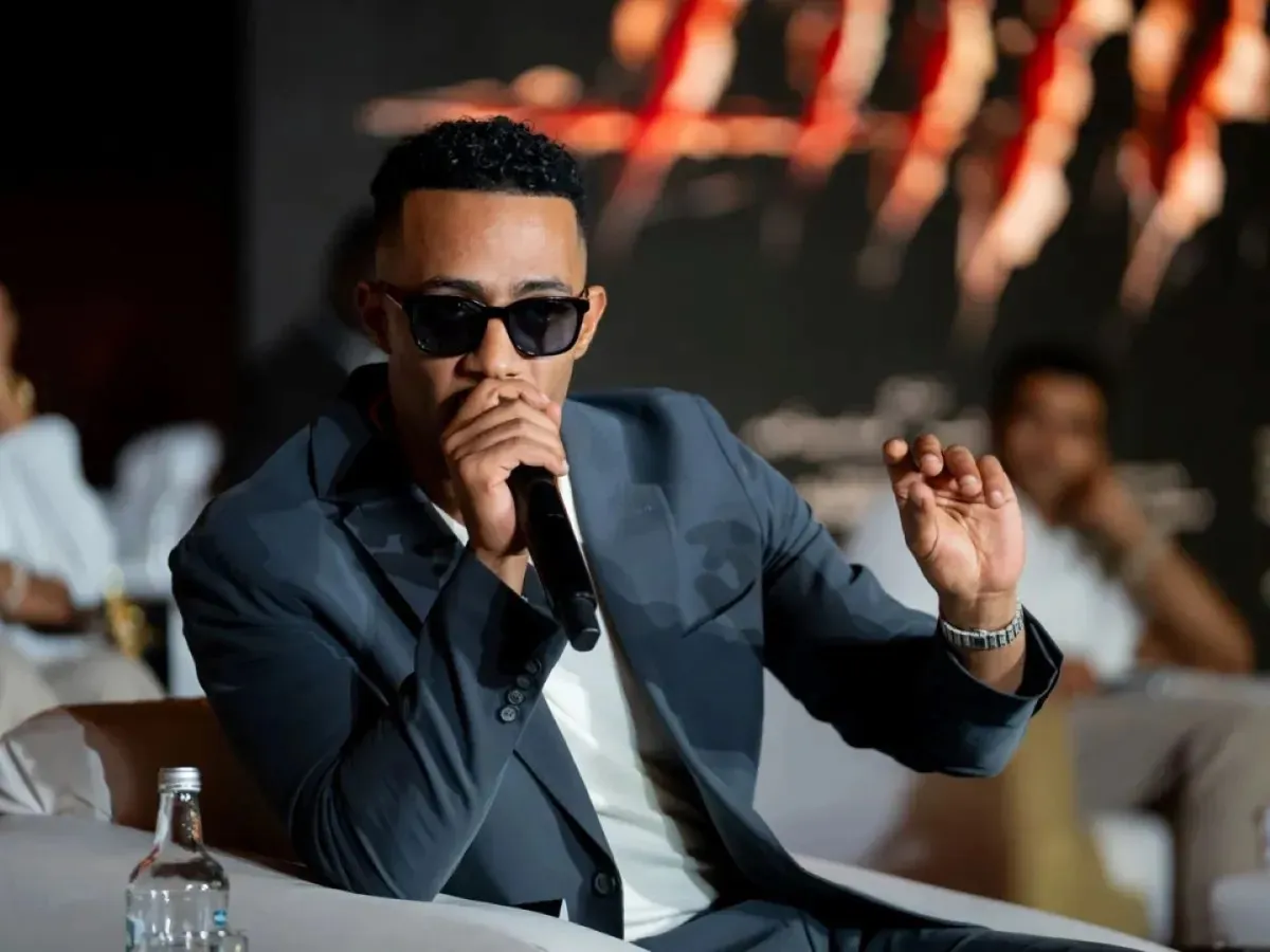 محمد رمضان من المؤتمر الصحفي لفيلم أسد الصورة من المكتب الإعلامي