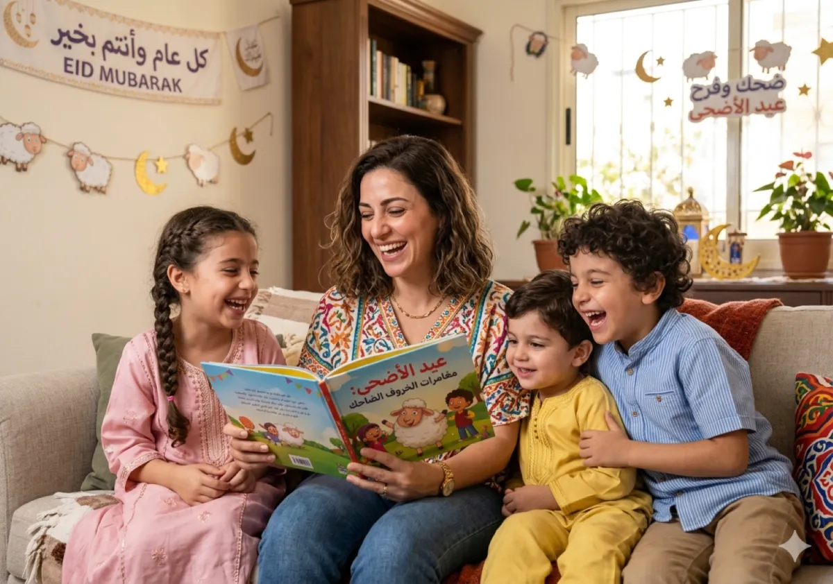 صورة أم تقرأ القصص لأطفالها