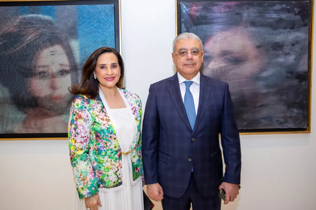 السفير المصري لدى المملكة العربية السعودية إيهاب أبو سريع وحرمه المستشارة الفنية سحر بحيري