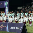 فريق النادي الأهلي خلال لقائه مع القادسية 