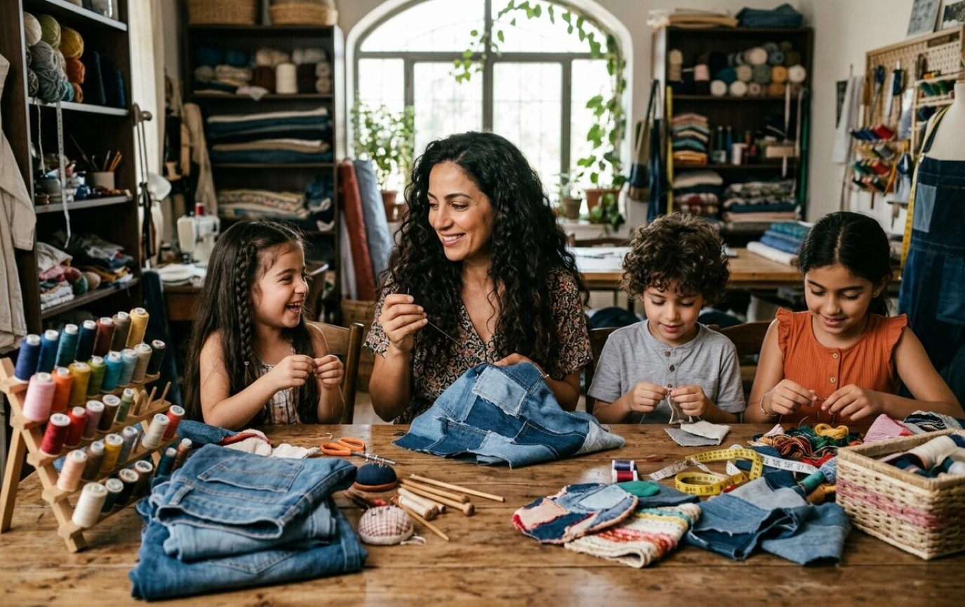 8 مشاريع مدرسية مفيدة ومبتكرة من الملابس القديمة مع الأطفال