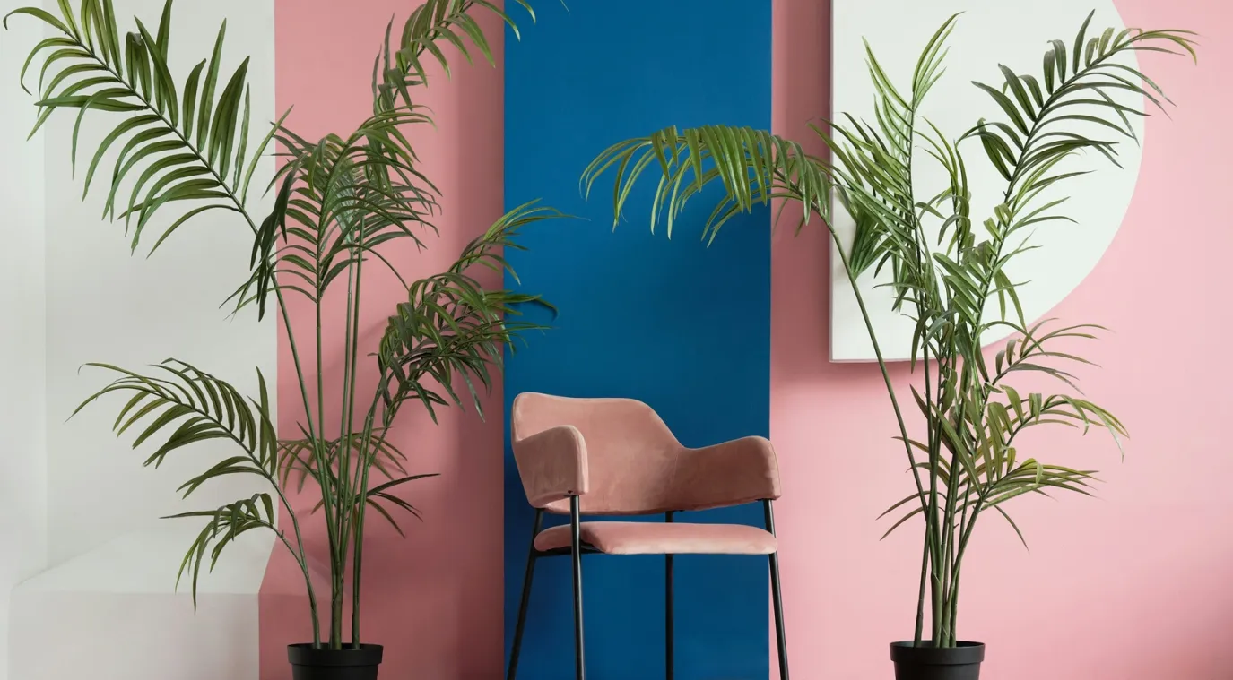 صورة تبين كيفية تزيين المنزل بالنخيل في رمضان مع الاستلهام من ألوانه الدارجة