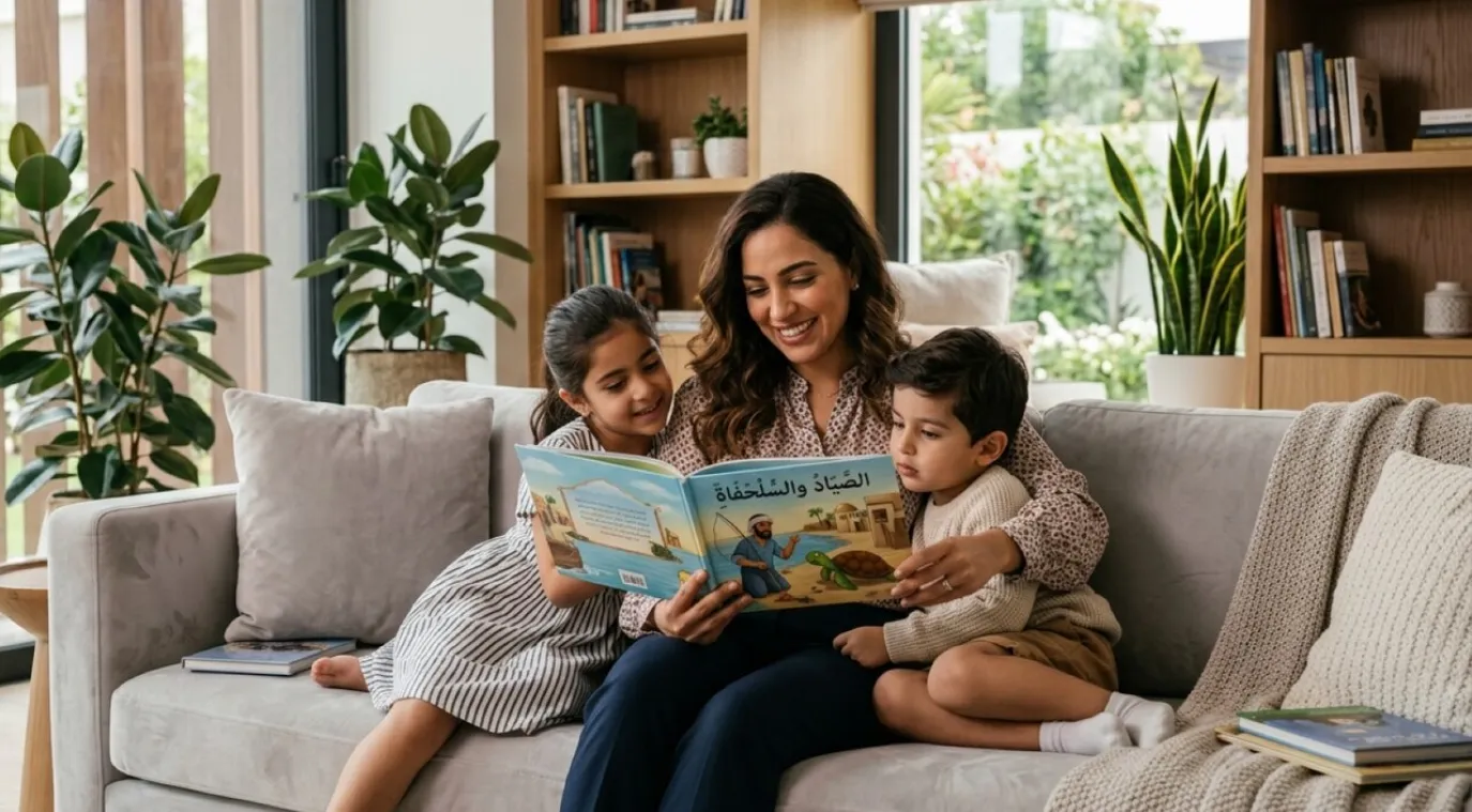 صورة أم تقرأ القصص