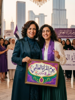 صورة أم وابنتها في يوم المرأة العالمي