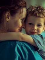 صورة تعبر عن علاقة رائعة بين أم وطفلها