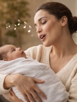 صورة لأم تغني لمولودها