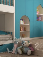 غرفة نوم زرقاء عائدة لطفل متوحد