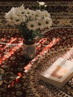 سجادة يدوية موزعة على أرضية المنزل