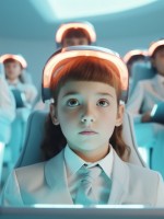 صورة لفتيات يتعلمن فن الاتصالات