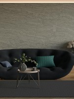 غرفة معيشة بديكور داكن عصري مع نباتات زينة 2026