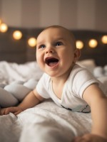 صورة لرضيع يضحك