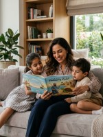 صورة أم تقرأ القصص