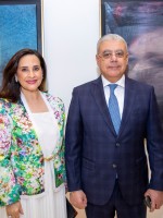 السفير المصري لدى المملكة العربية السعودية إيهاب أبو سريع وحرمه المستشارة الفنية سحر بحيري