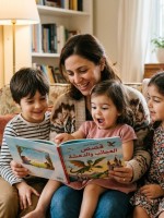 صورة أم تقرأ القصص
