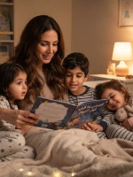 صورة أم تقرأ القصص 