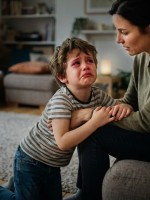 صورة لطفل يحاول التعامل مع غضب أمه