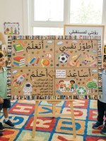 الخطوة السابعة: إضافة مساحة للأهداف التي تحققت وتجهيز اللوحة للتعليق