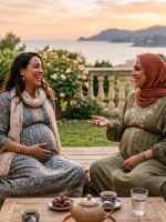 صورة لامرأتين حوامل بأعراض وظروف مختلفة