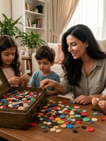صورة تحويل أزرار الملابس غير المستخدمة إلى لوحة شجرة العائلة