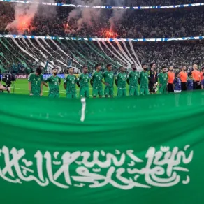 المنتخب السعودي خلال مواجهة نظيره العراق