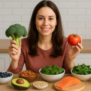 سيدة تعتمد نظاماً غذائياً مضاداً للالتهابات سيدة تعتمد نظاماً غذائياً مضاداً للالتهابات