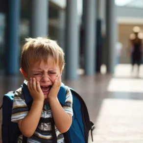 هناك نصائح للتعامل مع الطفل الذي يعود باكياً من المدرسة صورة تعبر عن تعرض الطفل للعنف في المدرسة