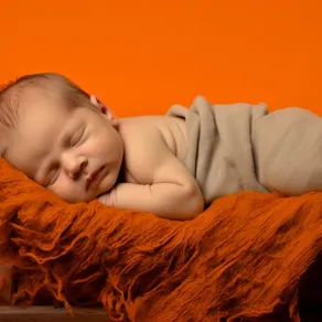 صورة لرضيع ينام على بطنه