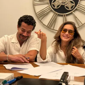 نيللي كريم وشريف سلامة فى تحضيرات مسلسل أنا - الصورة من صفحة نيللي كريم على فيسبوك