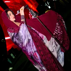 هيفاء وهبي بالعباية في حفلها الأخير بالسعودية- الصورة من حساب Haifa Wehbe Fashion هيفاء وهبي