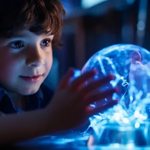 طفل منشغل بلعبة الذكاء الاصطناعي