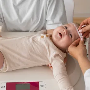 صورة لرضيع على الميزان