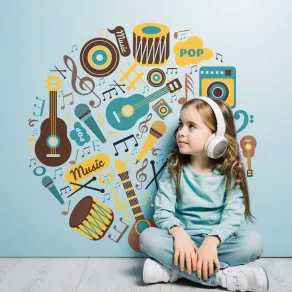 صورة تبين حب الأطفال للموسيقى