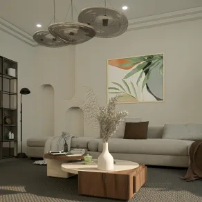 غرفة معيشة عصرية مع طاولة قهوة في الوسط