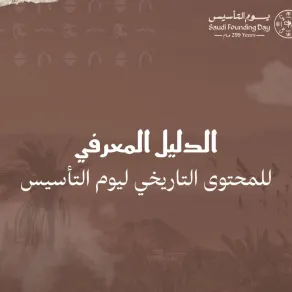 دارة الملك عبدالعزيز تطلق الدليل المعرفي للمحتوى التاريخي ليوم التأسيس عبر منصتها الرقمية
