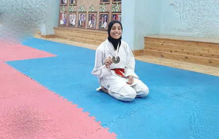 المصرية بسملة حسن بطلة العالم في الكاراتيه