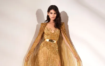 Zuhair Murad فستان باللون الذهبي من دار 