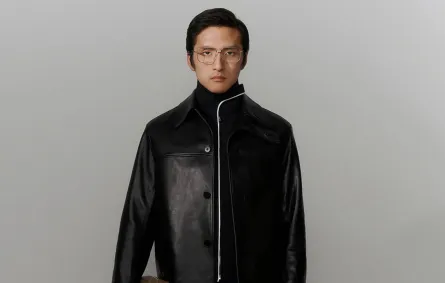 جاكيت جلد أسود للرجل من مونكلير   Moncler