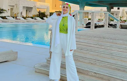 بنطلون الساتان بأسلوب جهاد البنا