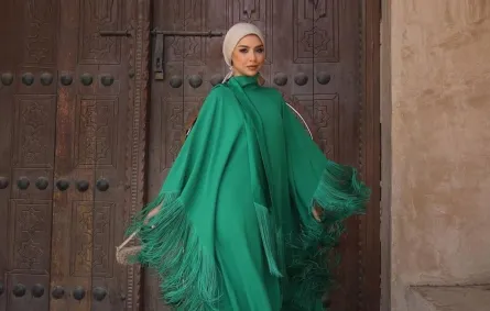 فساتين محجبات باللون الأخضر