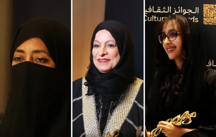 المخرجة ضياء يوسف والدكتورة ليلى البسام والدكنورة حنان المرحبي 