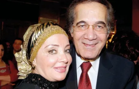 الفنانة القديرة شهيرة برفقة زوجها الراحل الفنان محمود ياسين- الصورة من حساب الفنانة شهيرة بالفيسبوك